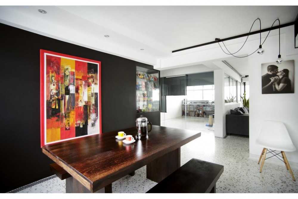 Eclectic Dining Room with Dining Table and Dining Chairs