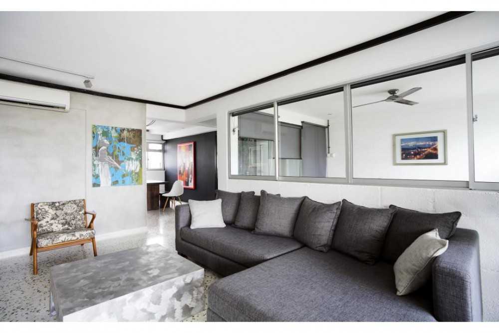 Eclectic Living Room with Sofa and Coffee Table