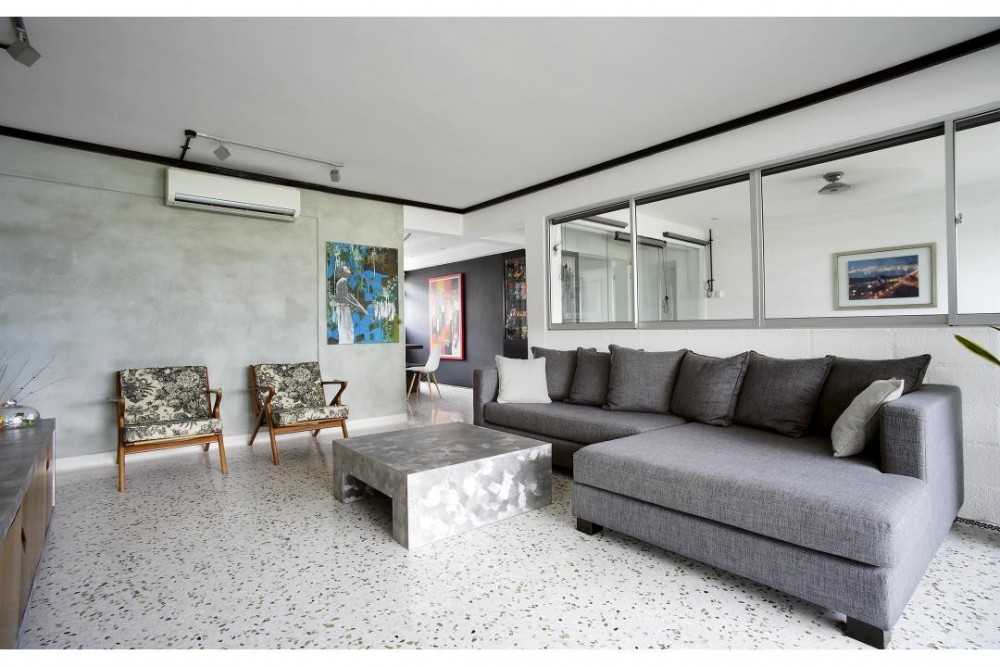 Eclectic Living Room with Sofa and Armchairs