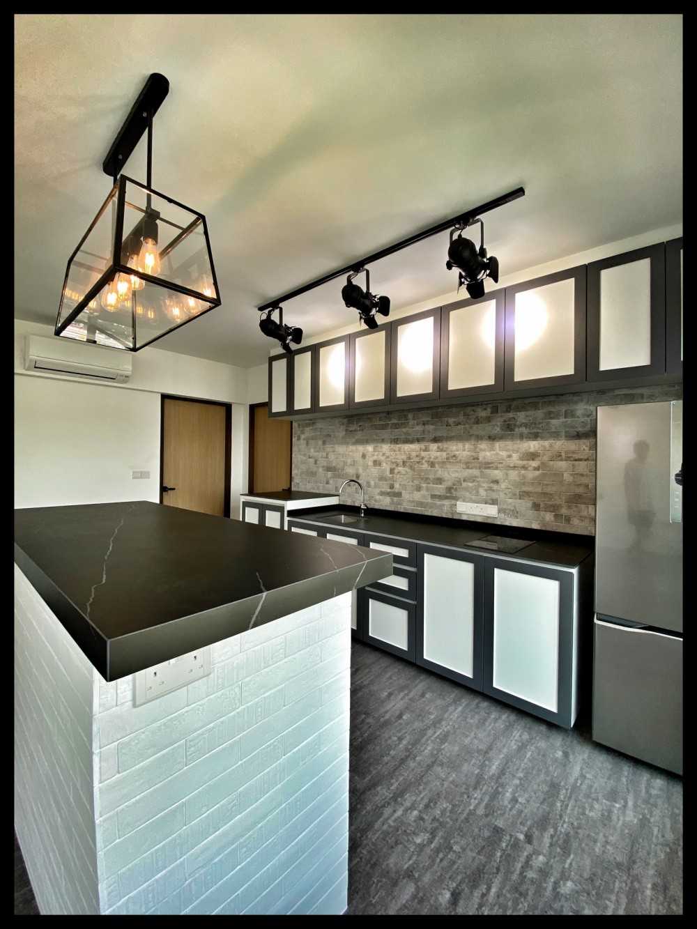 Country Kitchen with Countertop and Vinyl Flooring