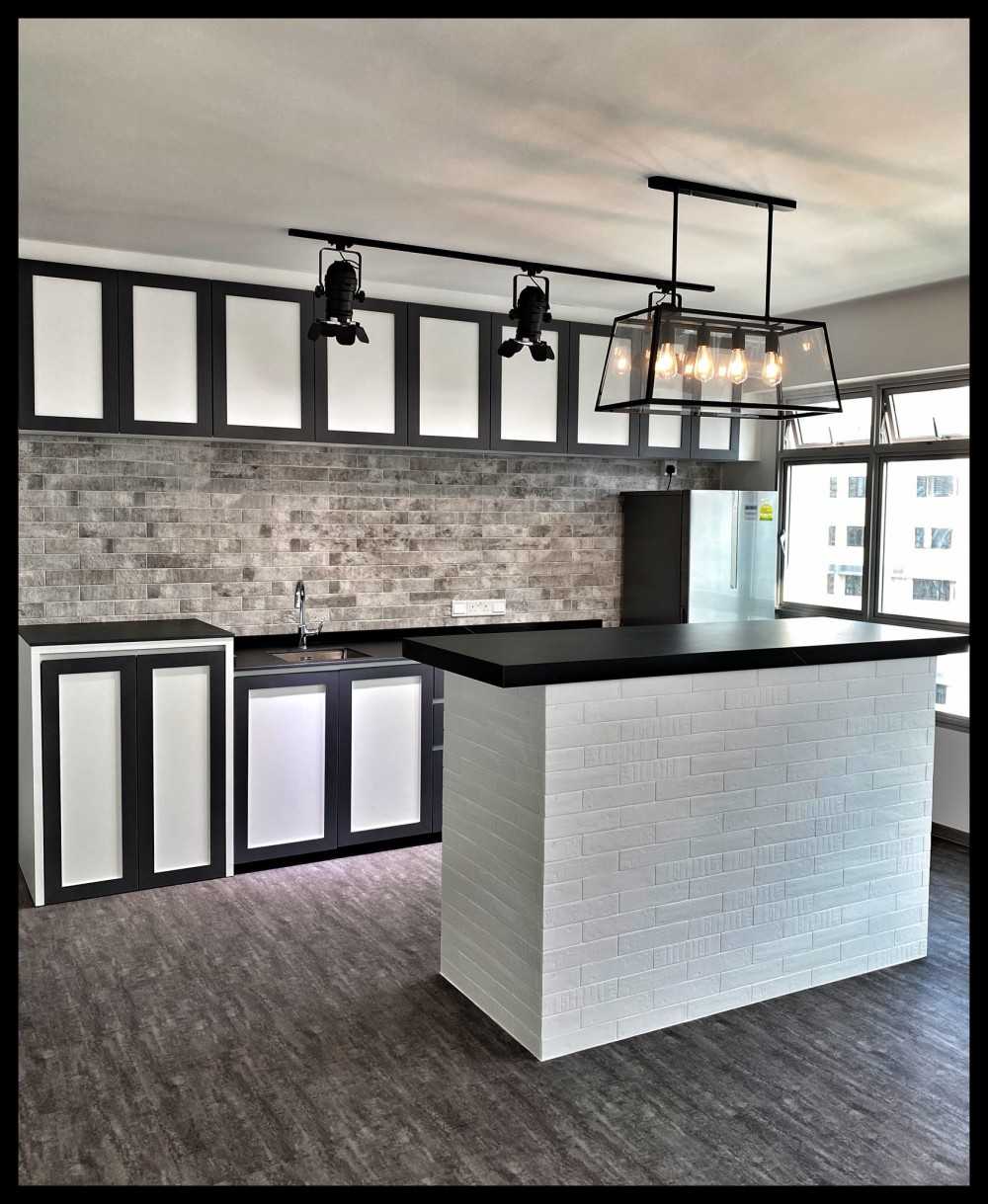 Country Kitchen with Countertop and Vinyl Flooring