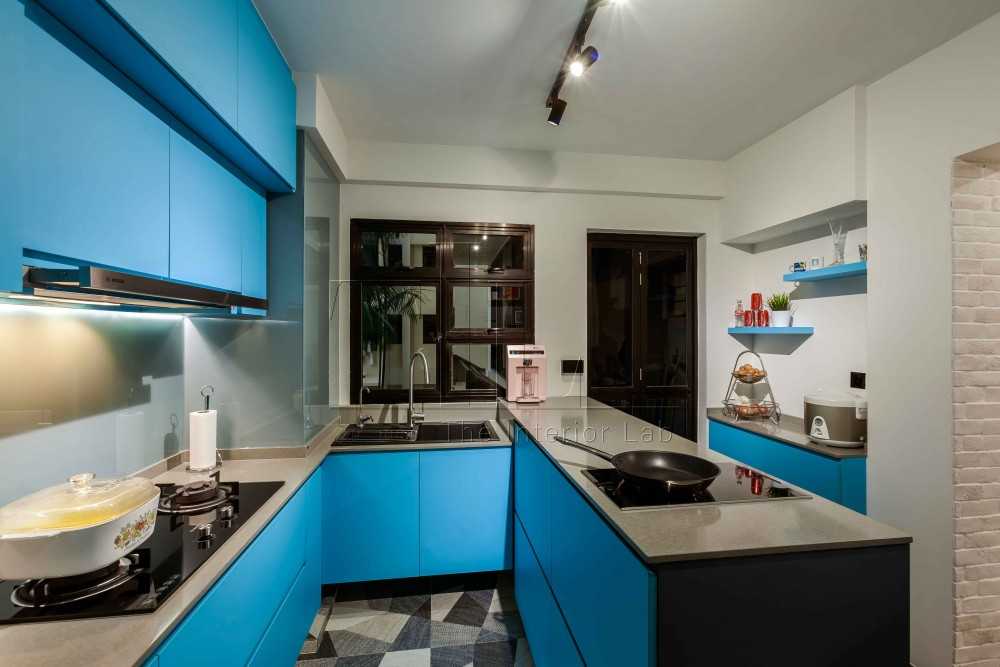 Eclectic Kitchen with Countertop and Kitchen Island