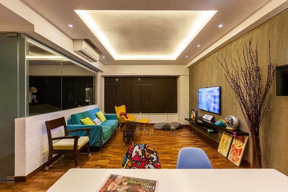 Modern Living Room with Wood Flooring and TV Console