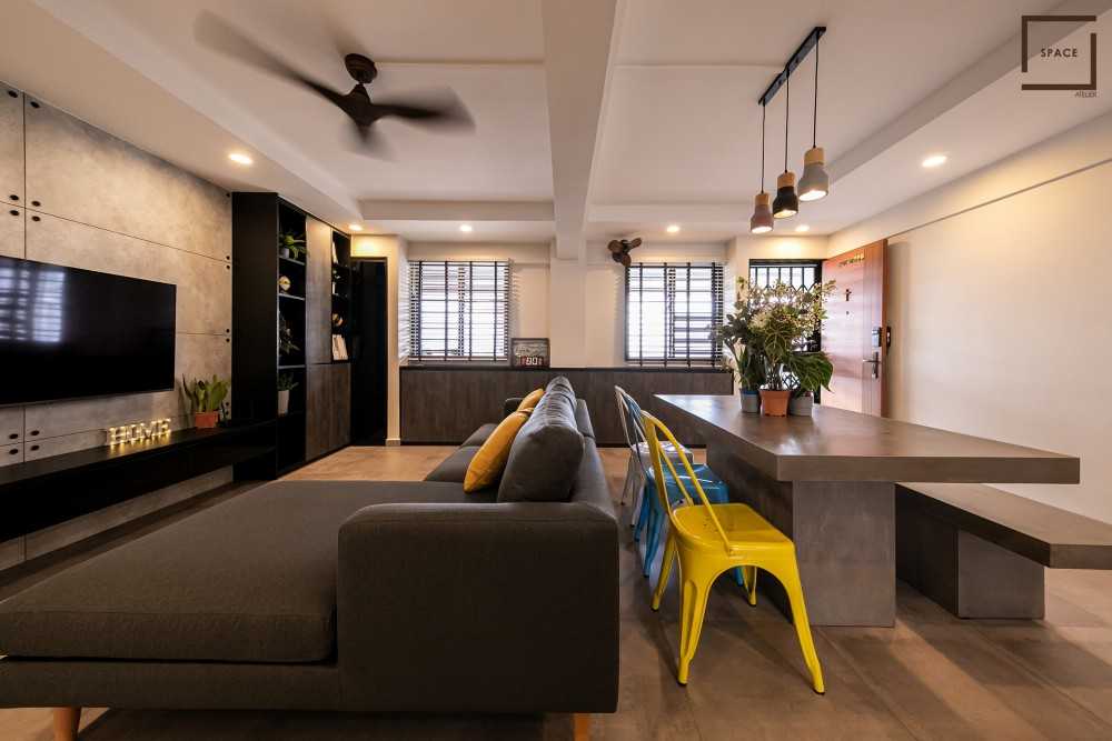 Contemporary Living Room with Sofa and TV