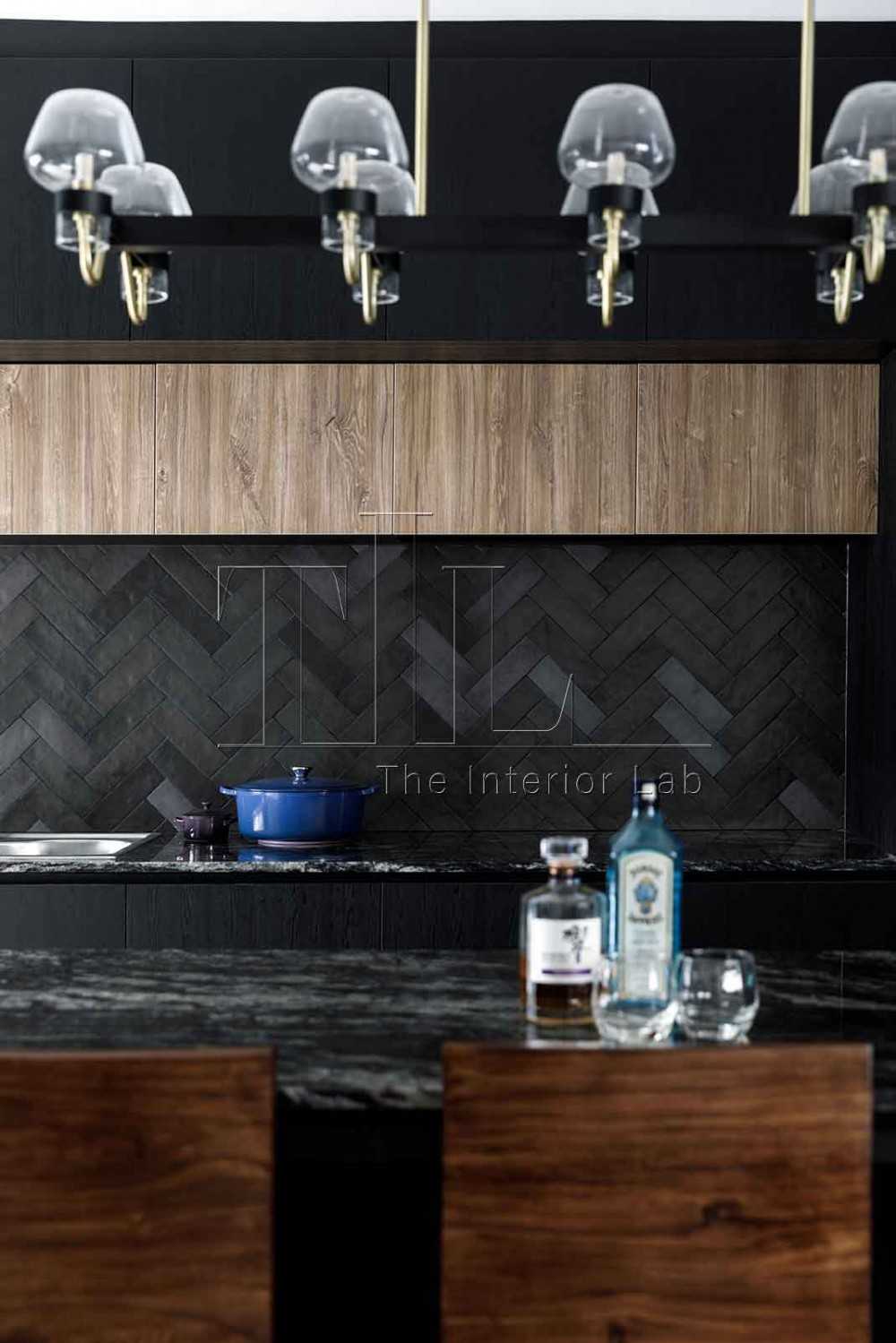 Industrial Kitchen with Countertop and Homogeneous Tiles