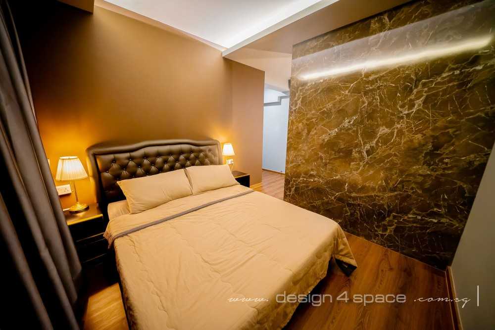 Modern Bedroom with Vinyl Flooring and Drop Light