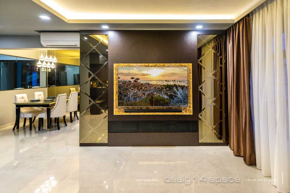 Modern Living Room with Granite Floor and TV Console