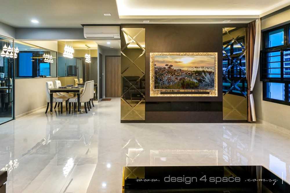 Modern Living Room with TV Console and Feature Wall