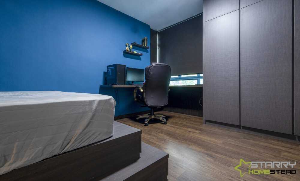 Modern Bedroom with Wardrobe and Bed