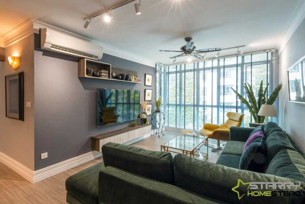 Modern Living Room with Vinyl Flooring and TV Console