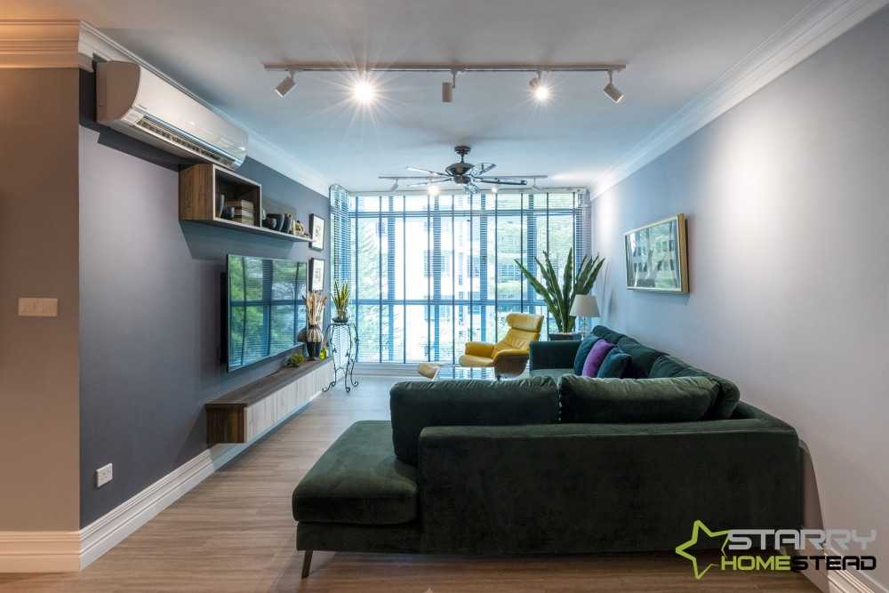 Modern Living Room with TV Console and Sofa