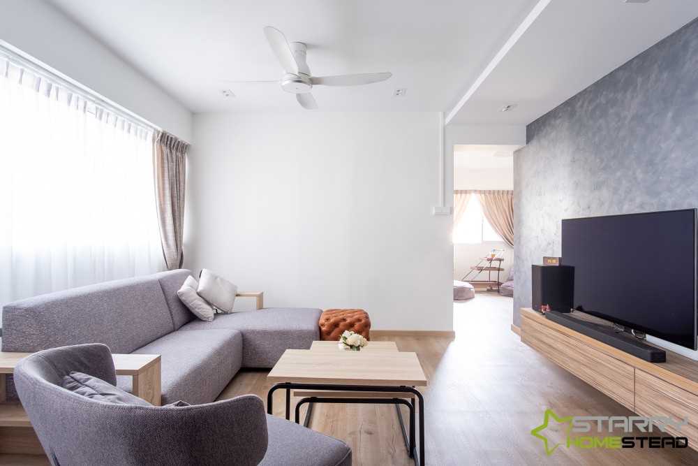 Contemporary Living Room with TV Console and Sofa