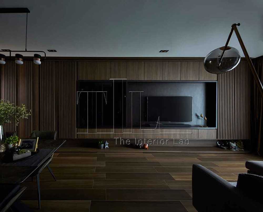 Modern Living Room with TV Console and Feature Wall