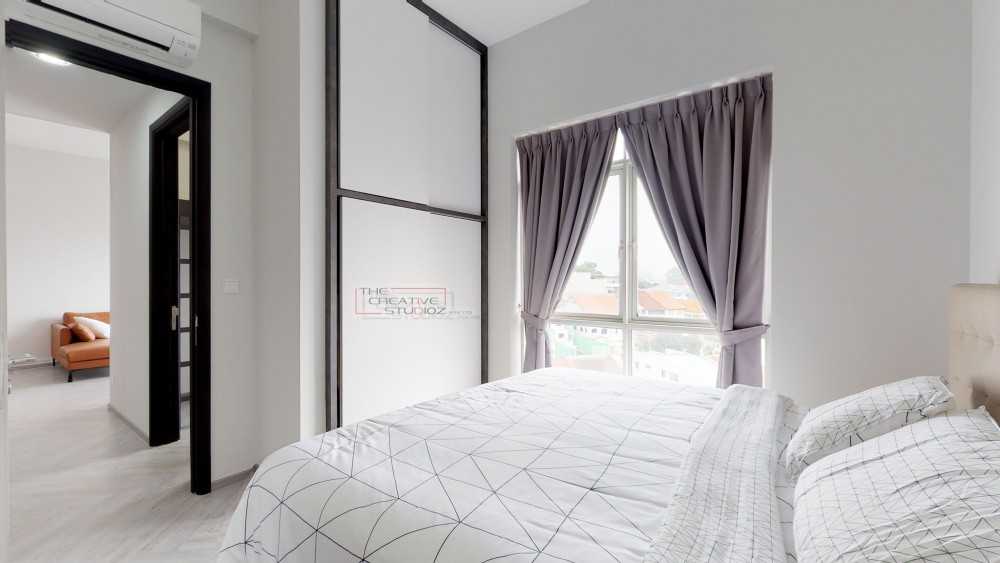 Minimalist Bedroom with Vinyl Flooring and Wardrobe
