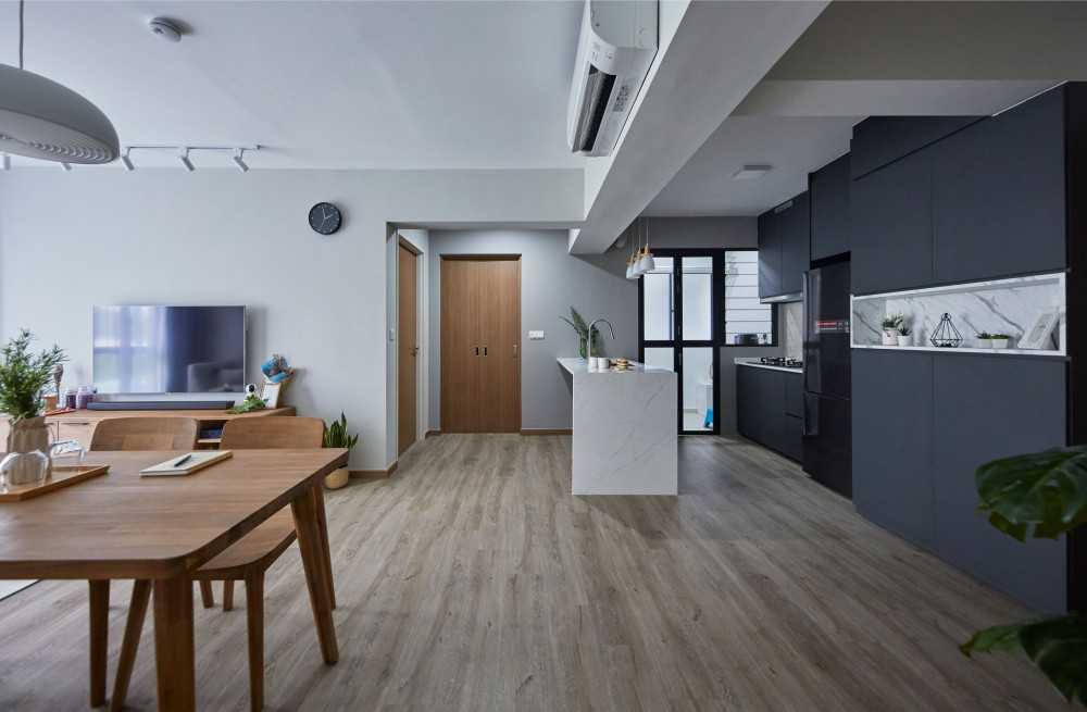 Modern Dining Room with Downlights and Dining Table