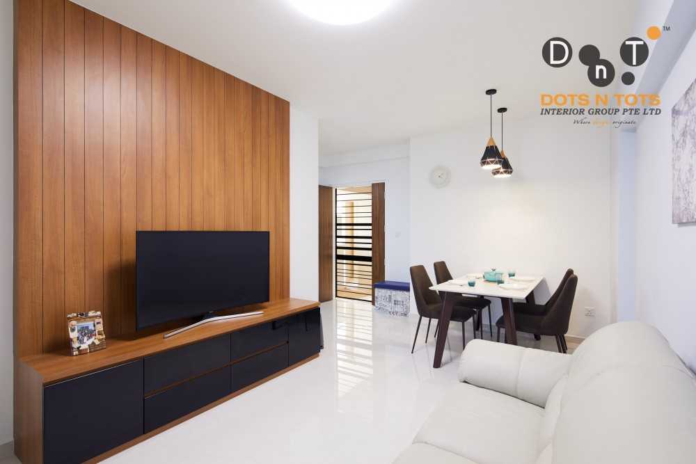 Contemporary Living Room with TV Console and Sofa