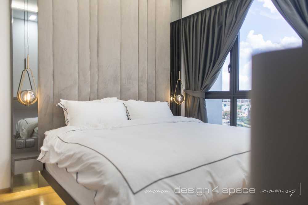 Modern Bedroom with Drop Light and Ceiling Light