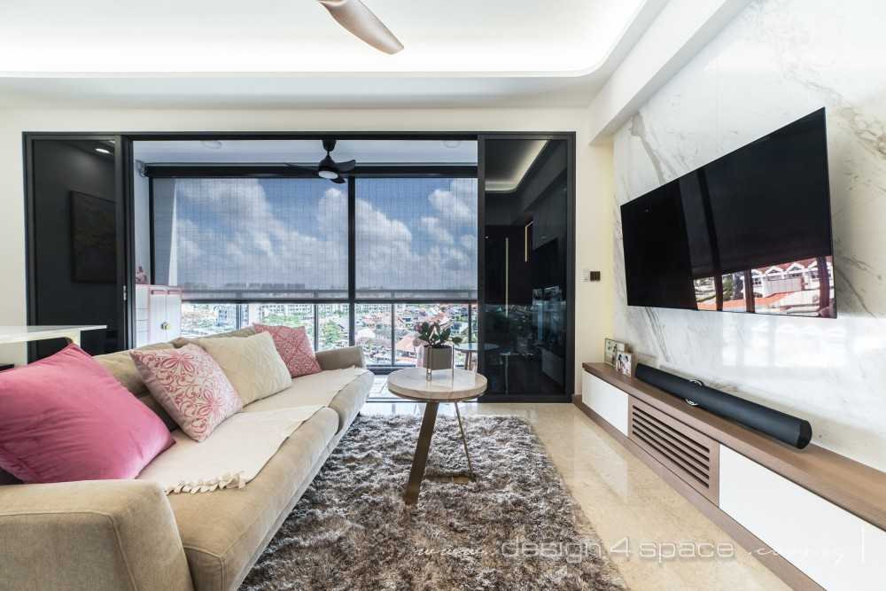 Modern Living Room with TV Console and Feature Wall