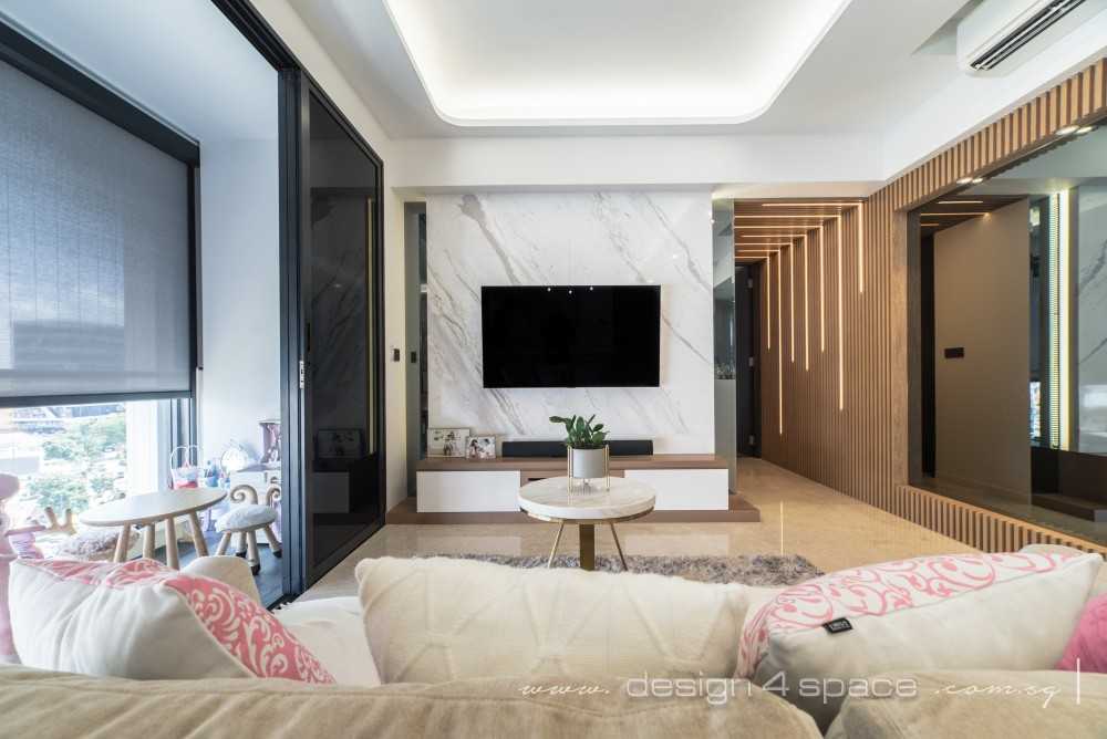 Modern Living Room with Feature Wall and Mirror