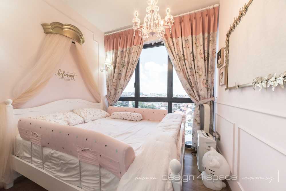 Modern Bedroom with Curtain and Queen Bed