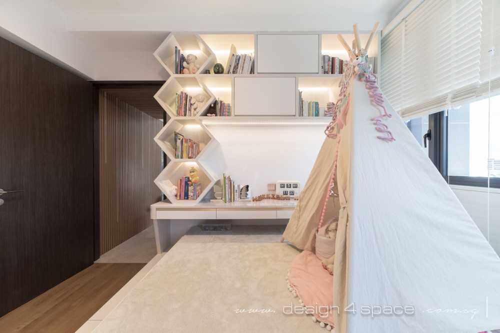 Modern Home Office with Bookshelf and Storage Cabinets