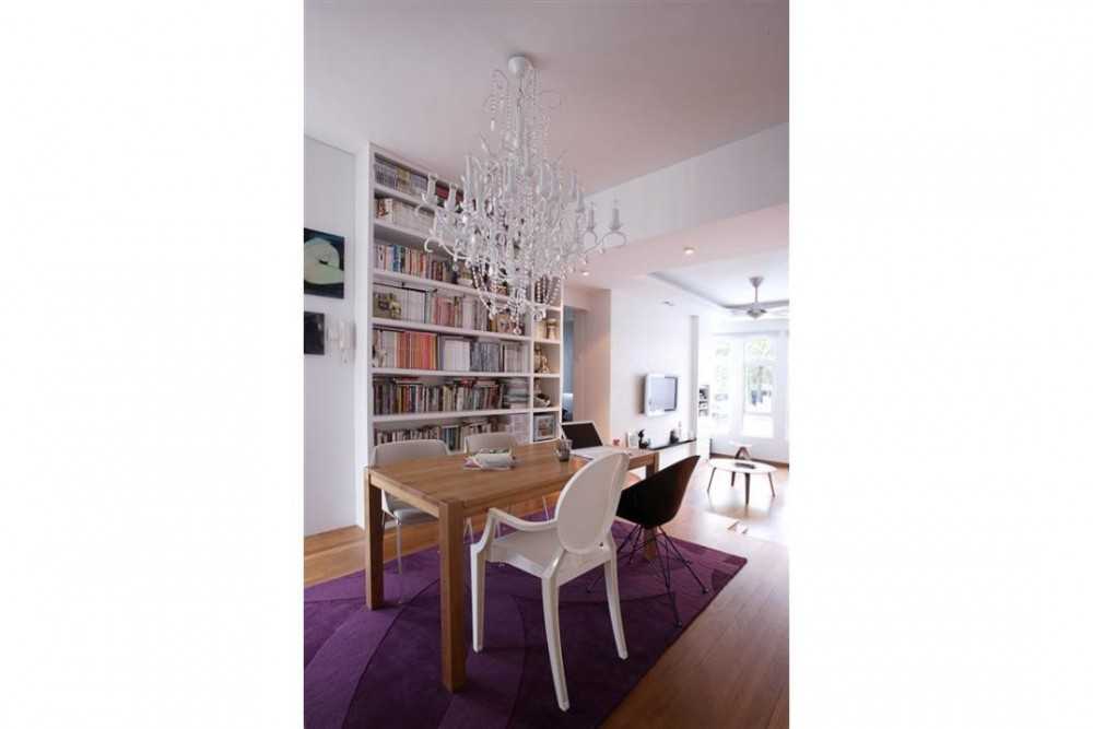 Eclectic Study with Bookshelf and Chandelier