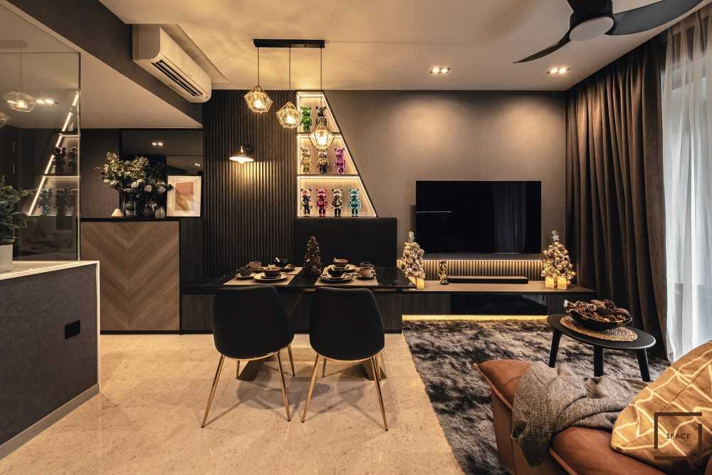 Contemporary Living Room with TV Console and Sofa