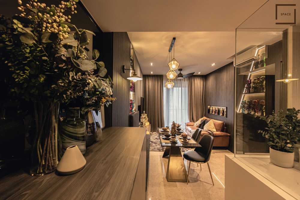 Contemporary Living Room with TV Console and TV