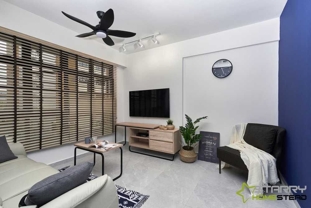 Scandinavian Living Room with TV Console and Sofa