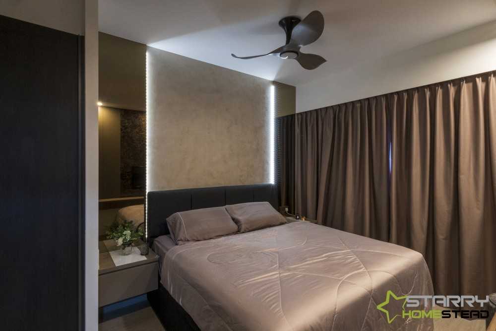 Modern Bedroom with Bedside Table and Bed