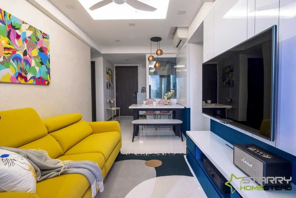 Modern Living Room with TV Console and Feature Wall