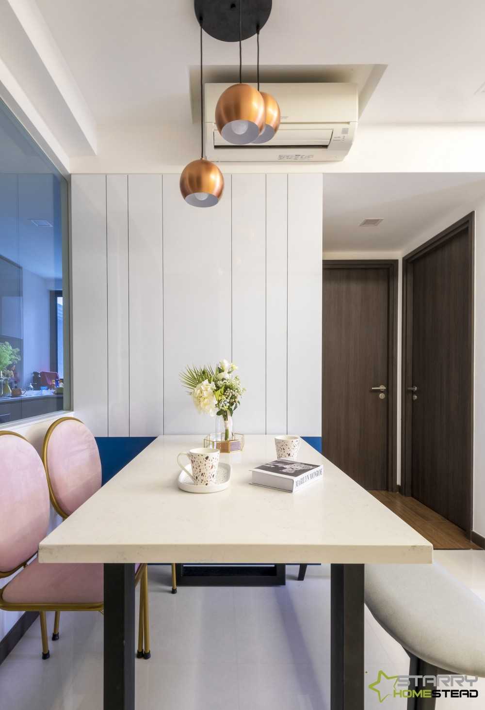 Modern Dining Room with Feature Wall and Seating Bench
