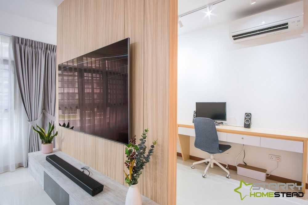 Scandinavian Living Room with TV Console and TV