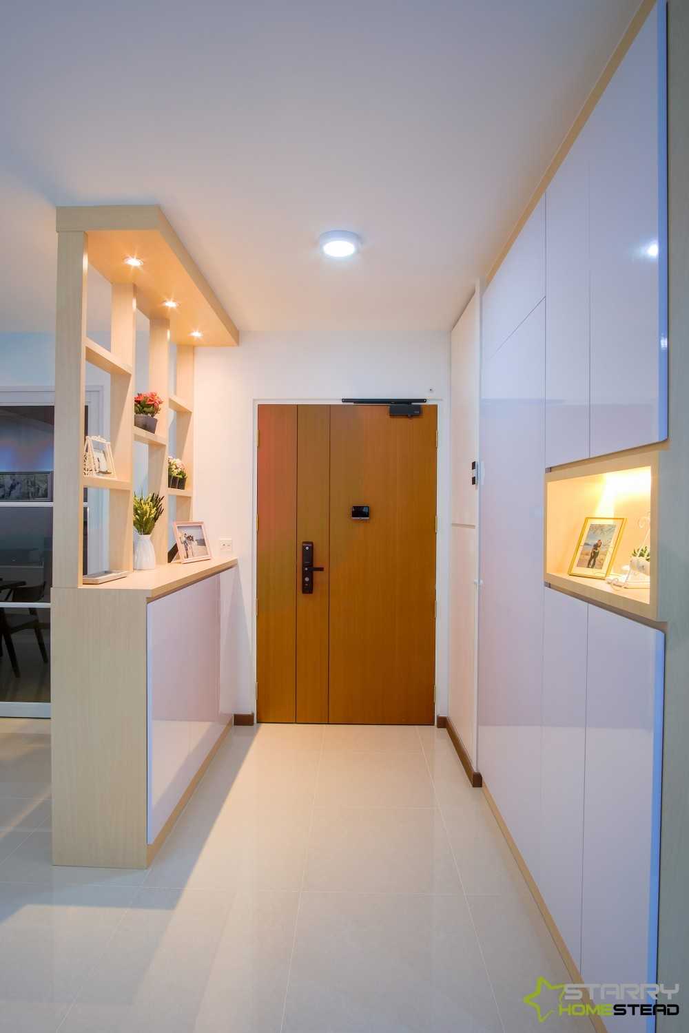 Scandinavian Foyer with Shoe Rack and Storage Cabinets