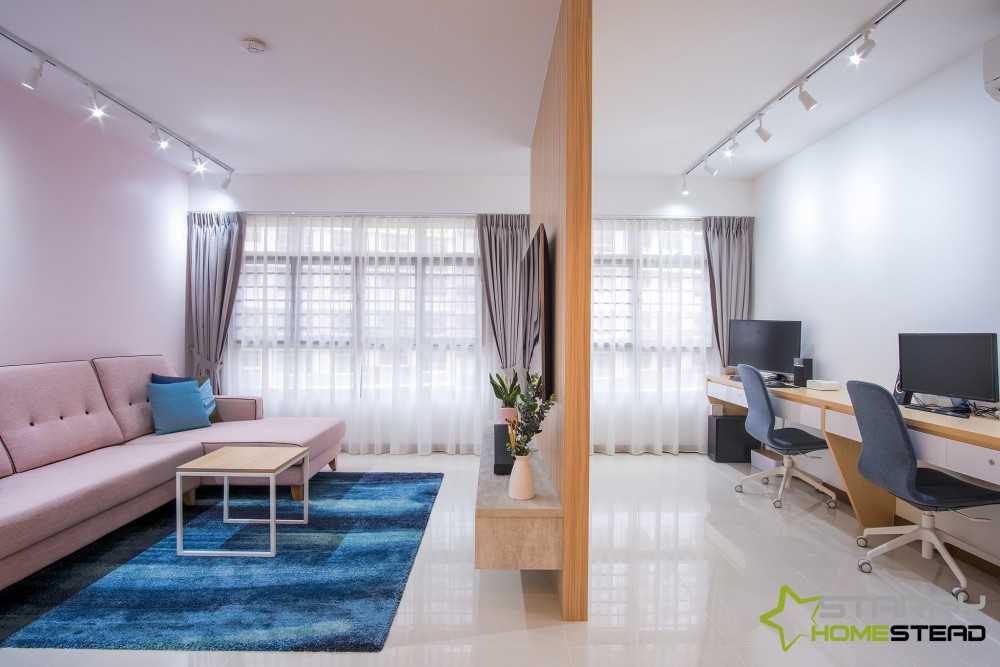 Scandinavian Living Room with TV Console and Sofa