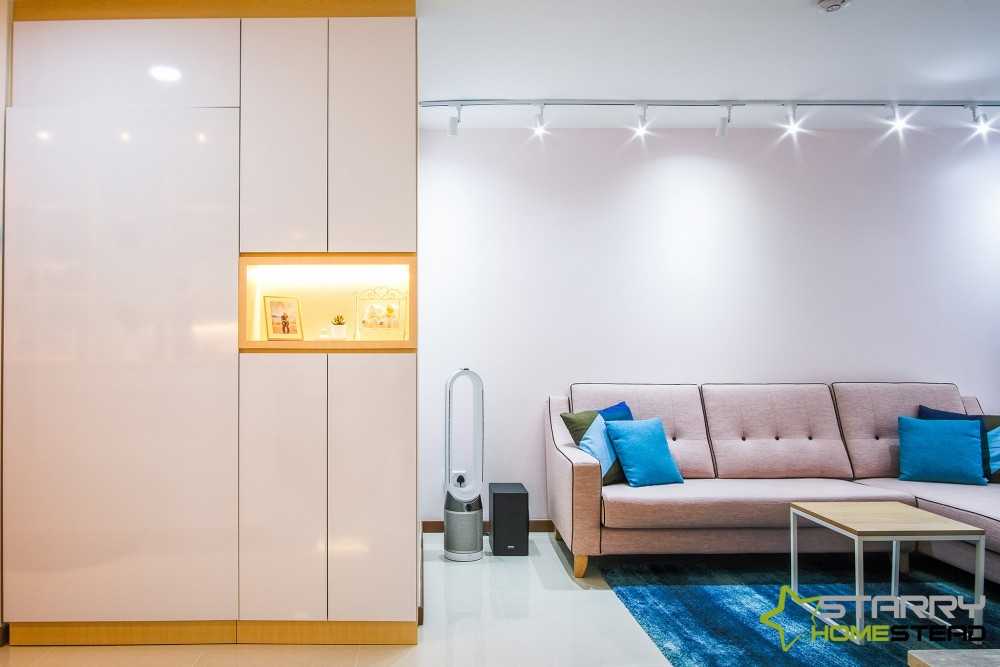 Scandinavian Living Room with Sofa and Storage Cabinets