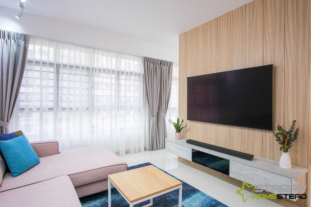 Scandinavian Living Room with TV Console and Sofa