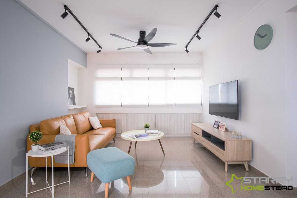 Scandinavian Living Room with TV Console and Sofa