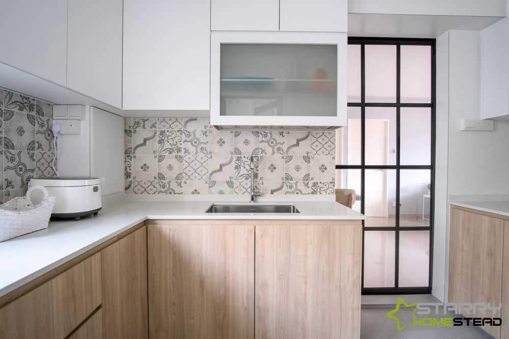 Scandinavian Kitchen with Kitchen Backsplash and Kitchen Accessories