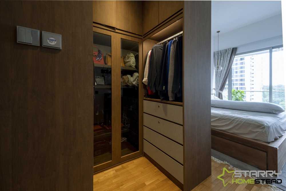 Vintage Bedroom with Platform Bed and Wardrobe
