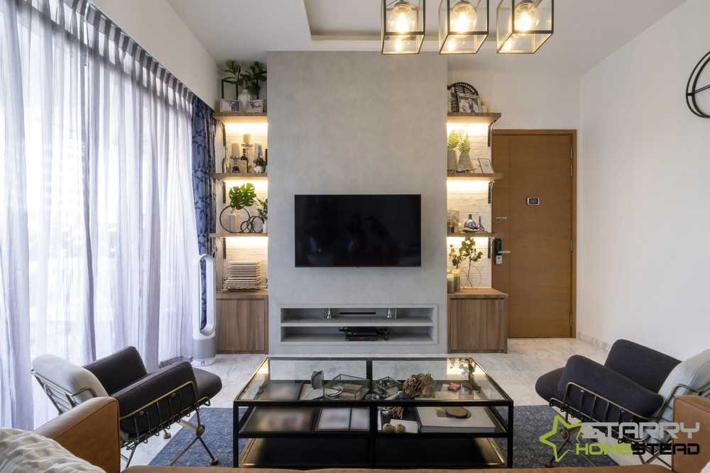 Vintage Living Room with TV Console and Sideboard