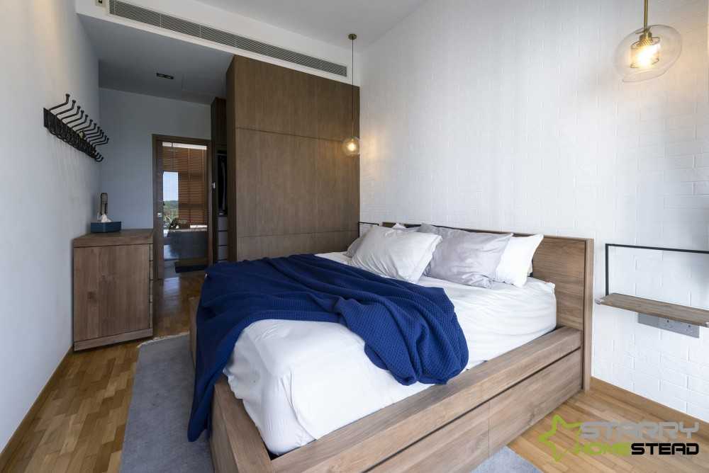 Vintage Bedroom with Platform Bed and Wardrobe