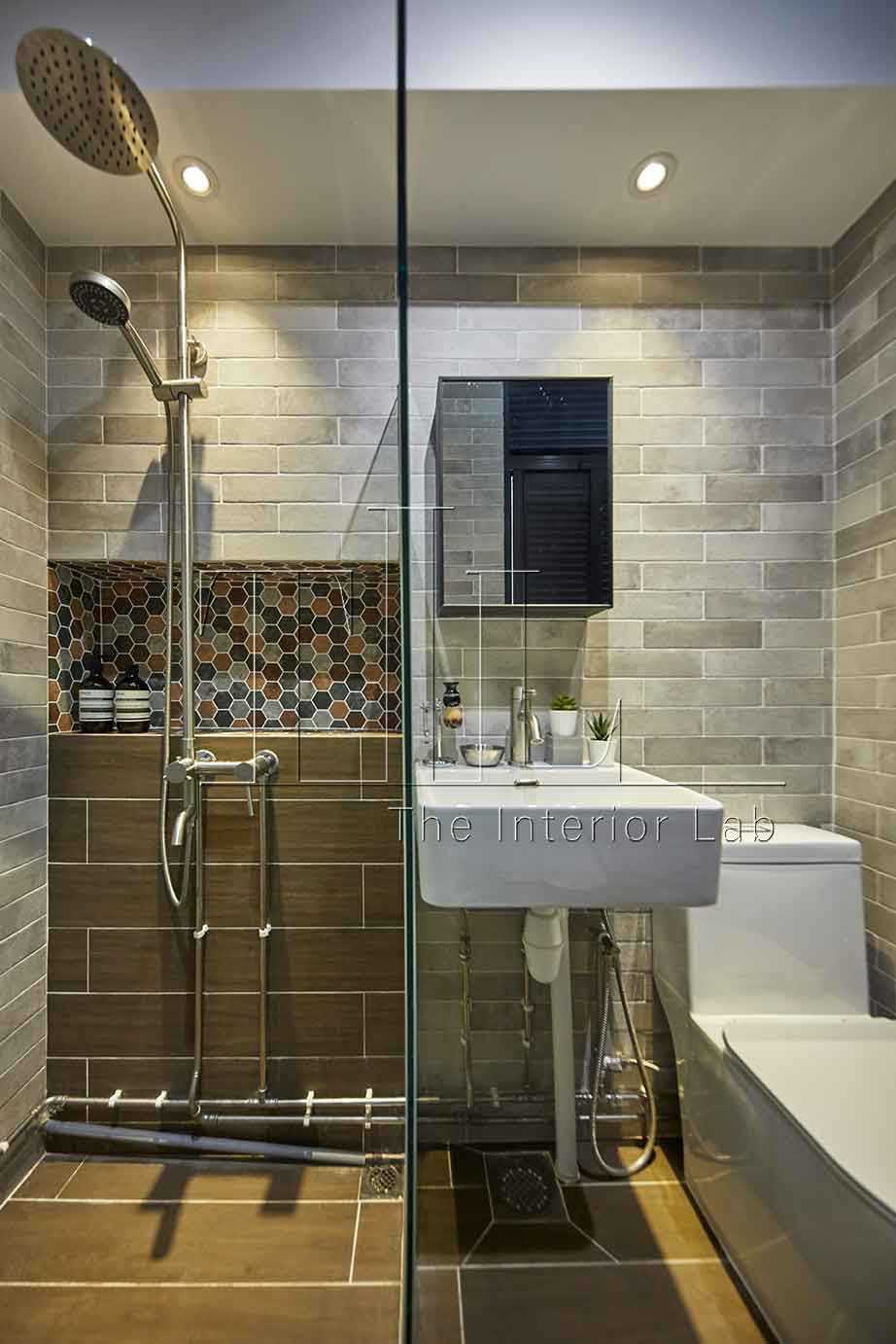 Eclectic Bathroom with Countertop and Mirror