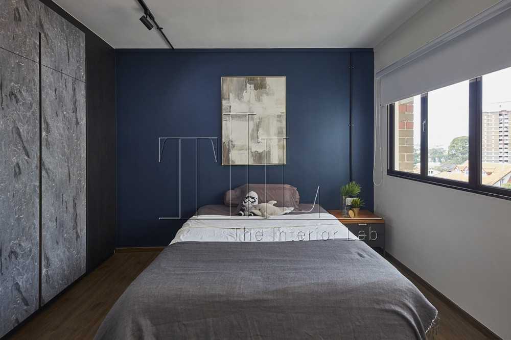Eclectic Bedroom with Feature Wall and Wardrobe