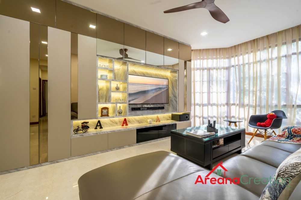 Modern Living Room with TV Console and Feature Wall