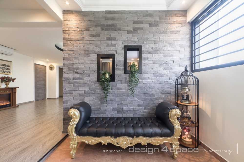 Asian Entryway with Mirror and Seating Bench