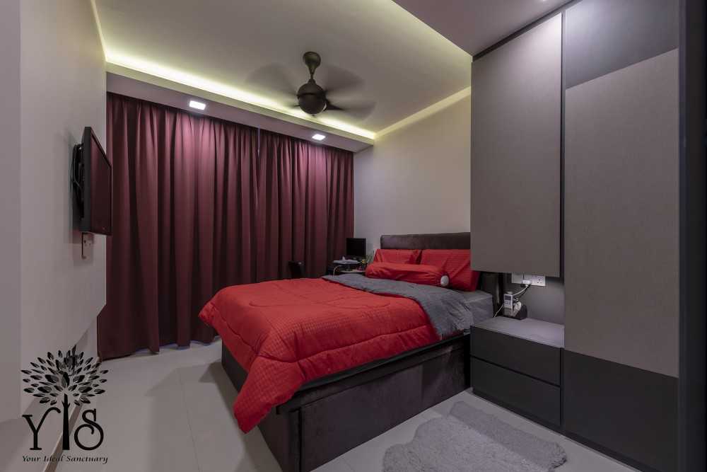 Modern Bedroom with Cove Lighting and Drop Ceiling