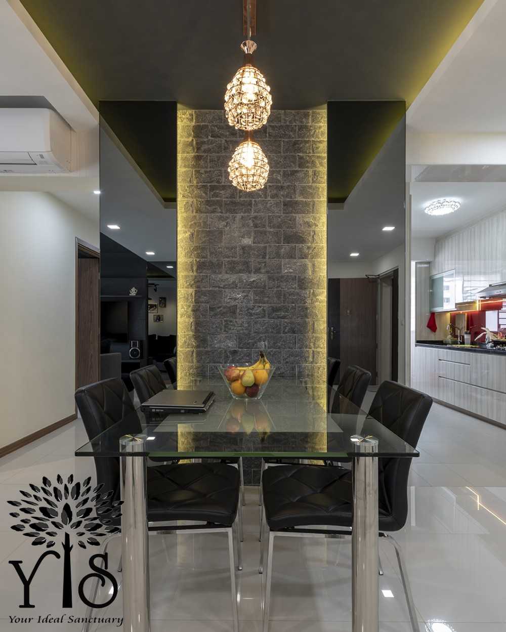 Modern Dining Room with Cove Lighting and Drop Ceiling