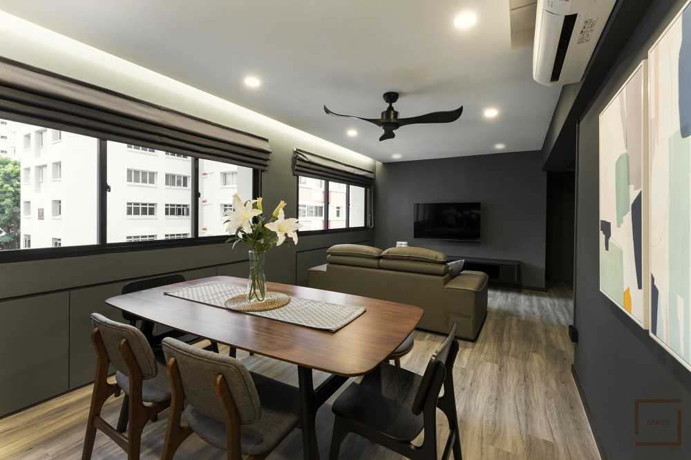 Contemporary Living Room with TV Console and Sofa