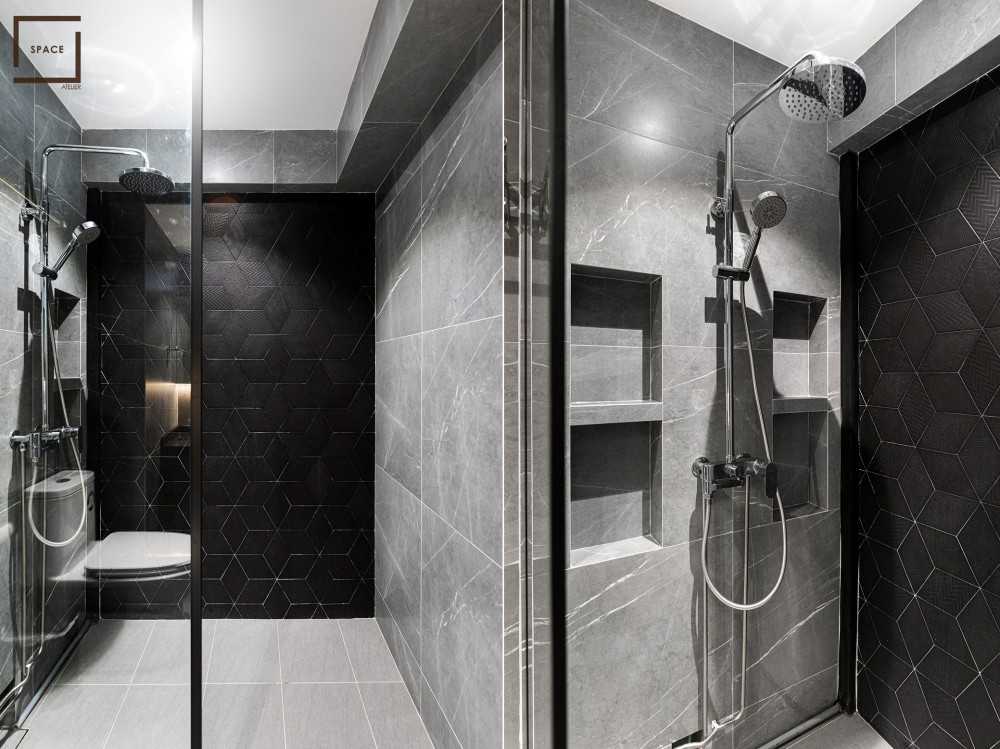 Contemporary Bathroom with Bathroom Accessories and Showers